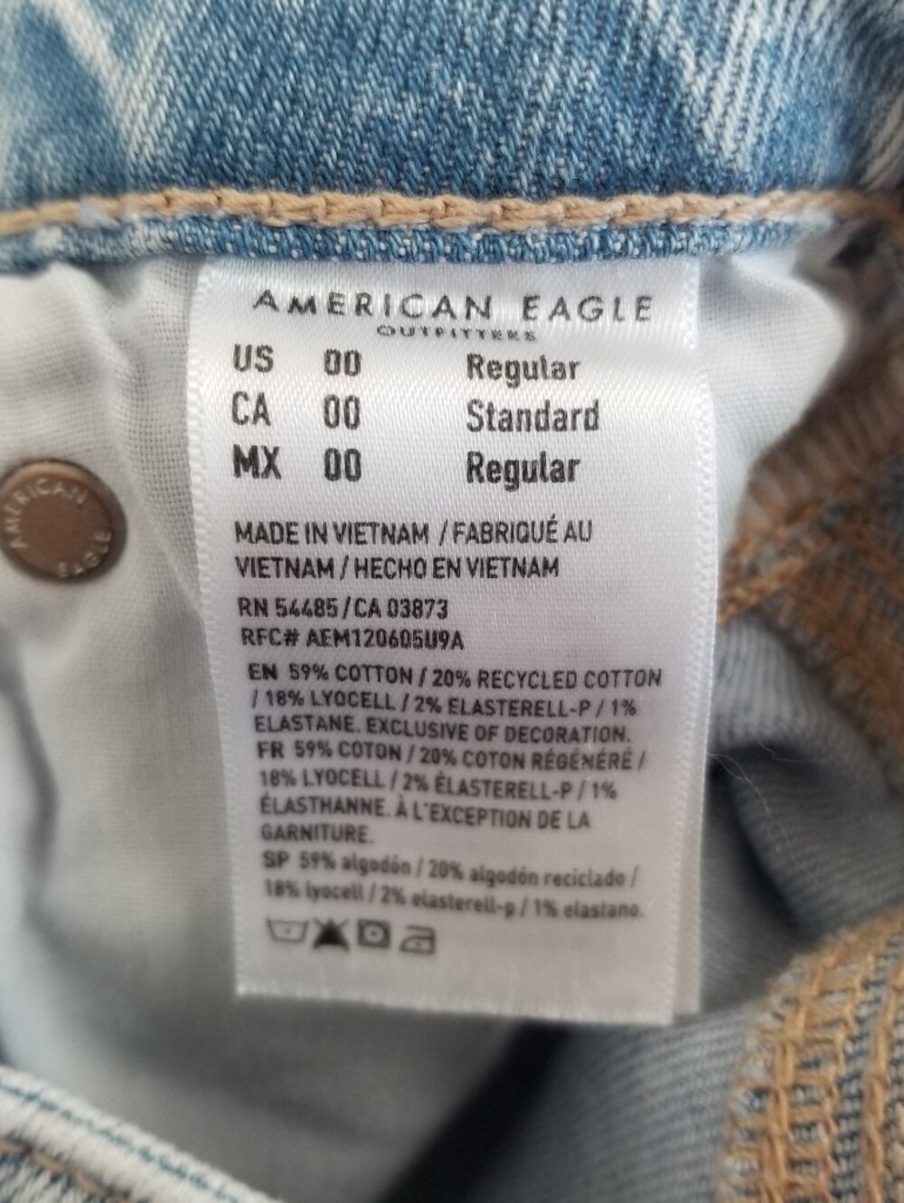 American Eagle Super High-Rise Baggy Wide Leg Jeans Size 00 - Picture 10 of 11